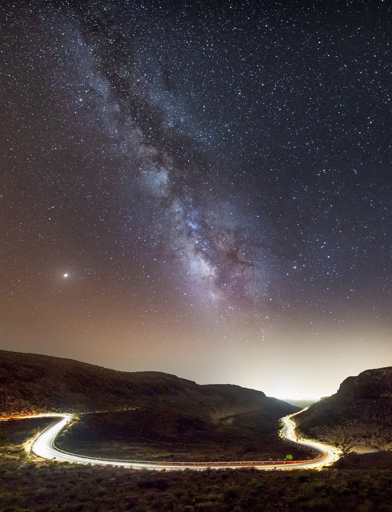 Dragon flying in the night sky